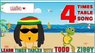 4 Times Table Song Learning is Fun The Todd amp Ziggy Way [upl. by Eshelman]