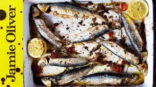 Roasted Sardines  Jamie Oliver [upl. by Enelrac]