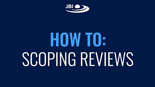 Steps for scoping reviews [upl. by Orthman]