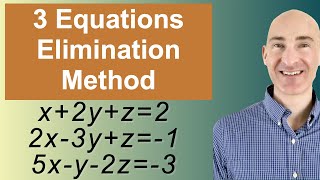 Solving Systems of 3 Equations Elimination [upl. by Danielson]