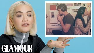 Rita Ora Watches Fan Covers on YouTube  Glamour [upl. by Ylsel]