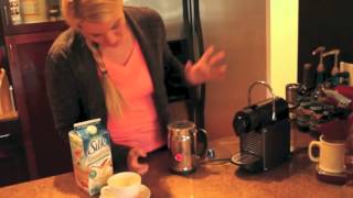 Nespresso Aeroccino Plus Frother Review Frothing Almond Milk [upl. by Kcirdec]